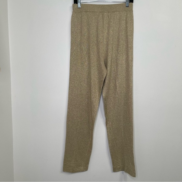 Shannan Pants - Shannan Gold Metallic Pants in Size L